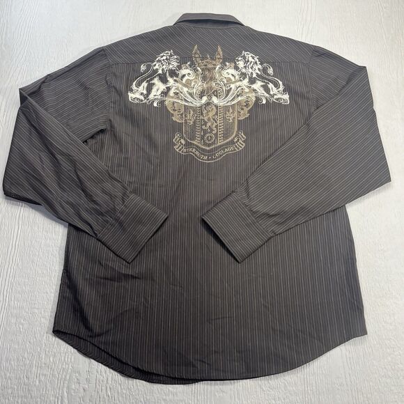 Level Ten Long Sleeve Shirt XXL Mens  Cowboy Stripped Button Up Justice Graphic - Picture 2 of 13